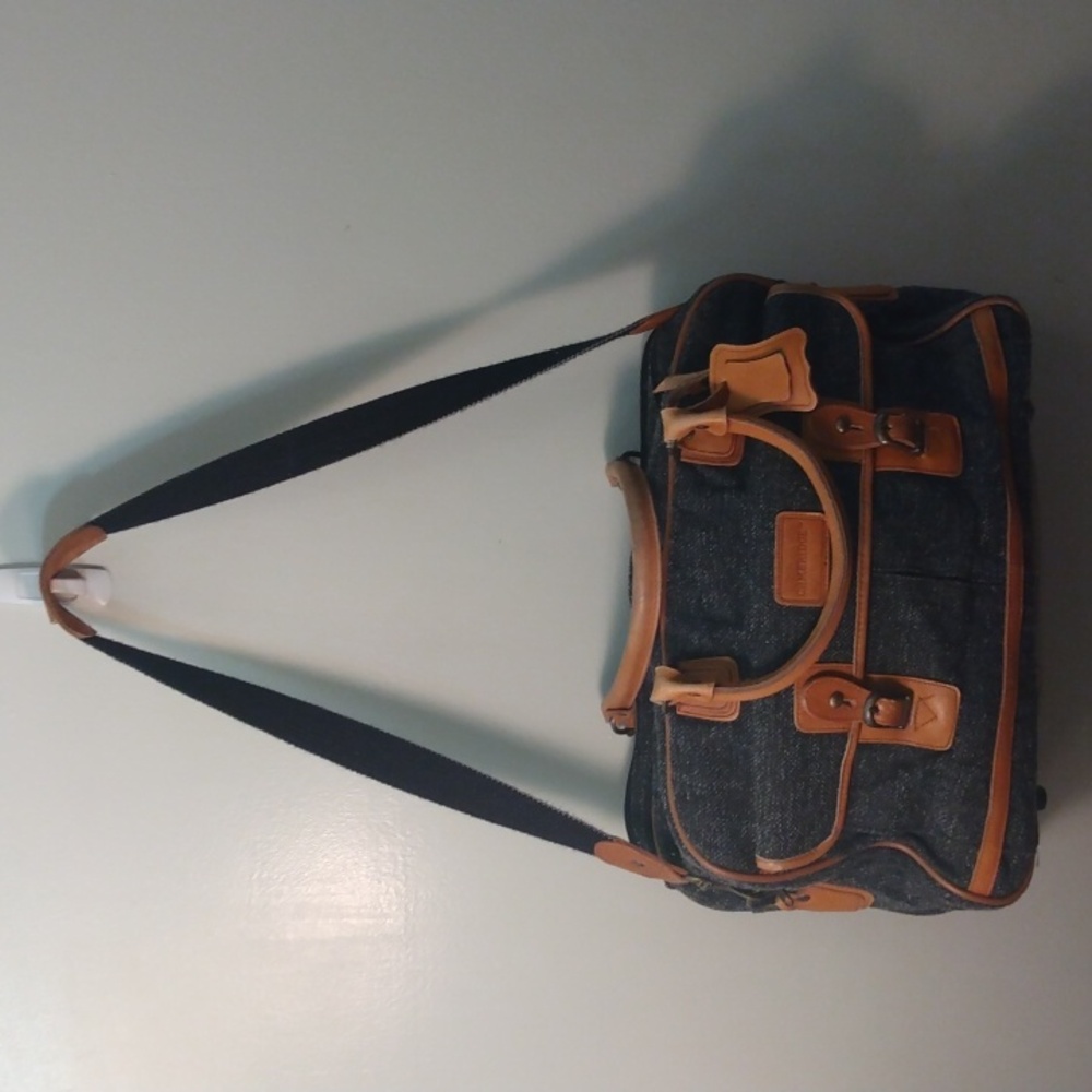Vintage Gray Tweed/Leather Cambridge Travel/Weekender Bag